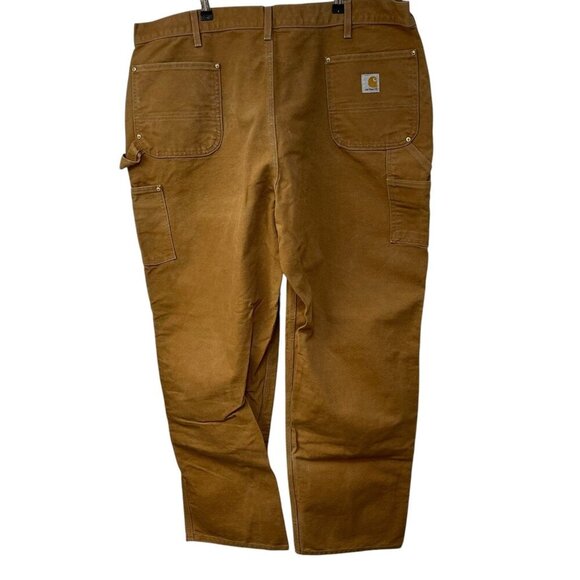 Vtg Carhartt Mens 44x34 Faded Spell Out Loose Original Fit Canvas Pants USA - Picture 1 of 5